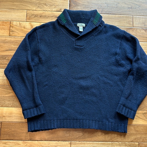 Vintage Other - Vtg LL Bean shawl collar collegiate sweater